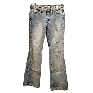 Arizona Jean Co. Juniors Flare leg Premium Denim Light Wash Blue Jeans Size 7